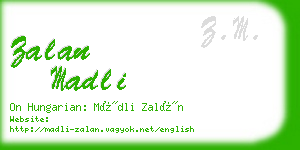 zalan madli business card